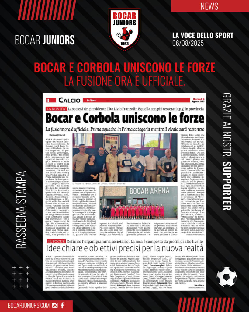 BOCAR E CORBOLA UNISCONO LE FORZE